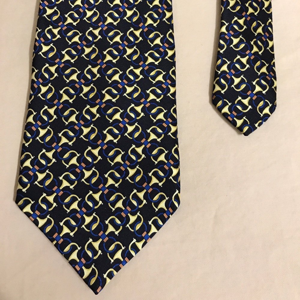 Crooks & Creed London MensTie 100% Silk Made in the USA Gold Black Professional